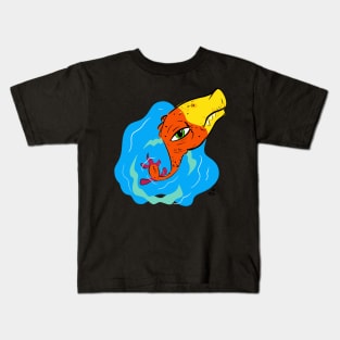 Dino selfie Kids T-Shirt